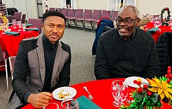 Fr. Darlington Oparaike, CSSp & Fr. Gabriel Ezewudo, CSSp - annual Spiritan Advent dinner, December 11, 2023